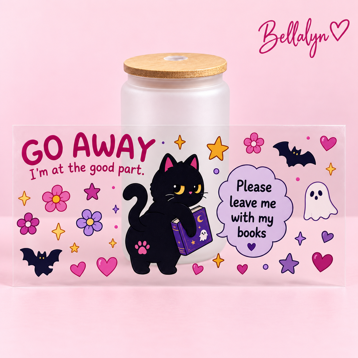 Trinkglas ,,Go Away CAT“