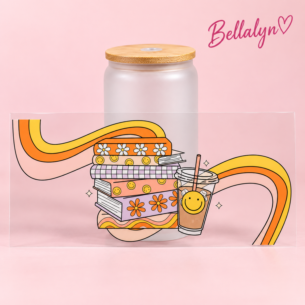 Trinkglas „Retro Books and Coffee“