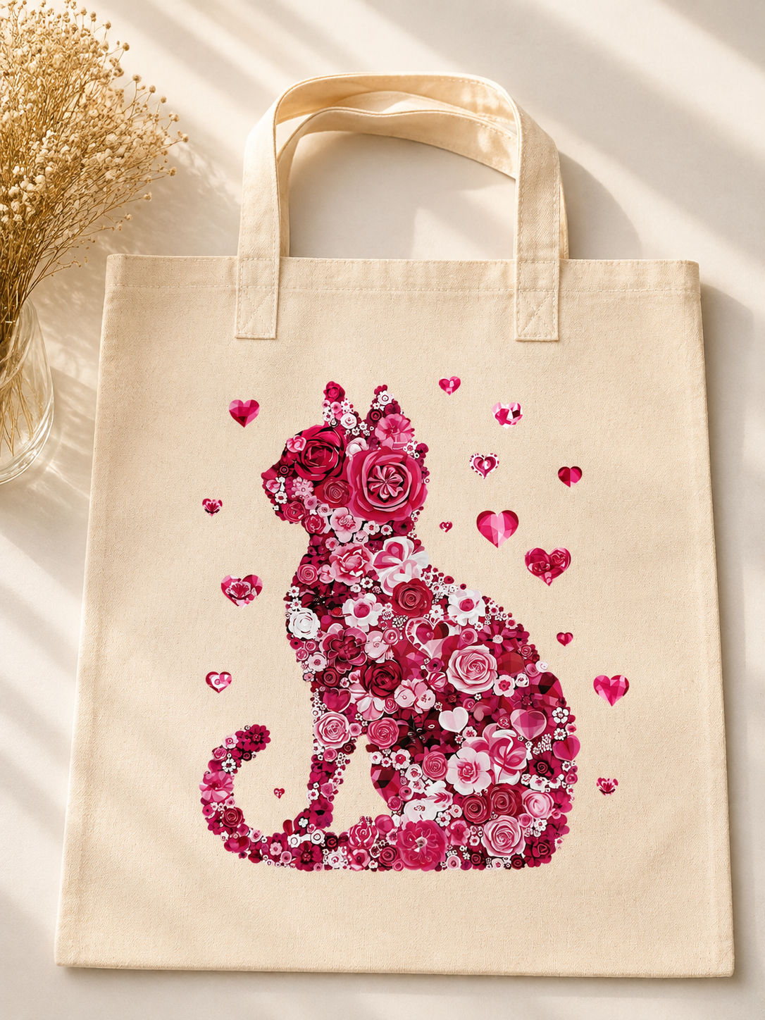 Stofftasche- Cat Flower