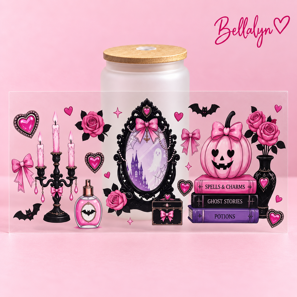 Trinkglas ,,Pink Ghotic Halloween“