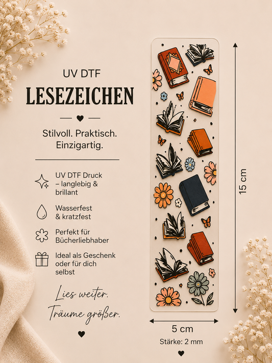 ✨🫶📚UV DTF Lesezeichen – ,,Books“