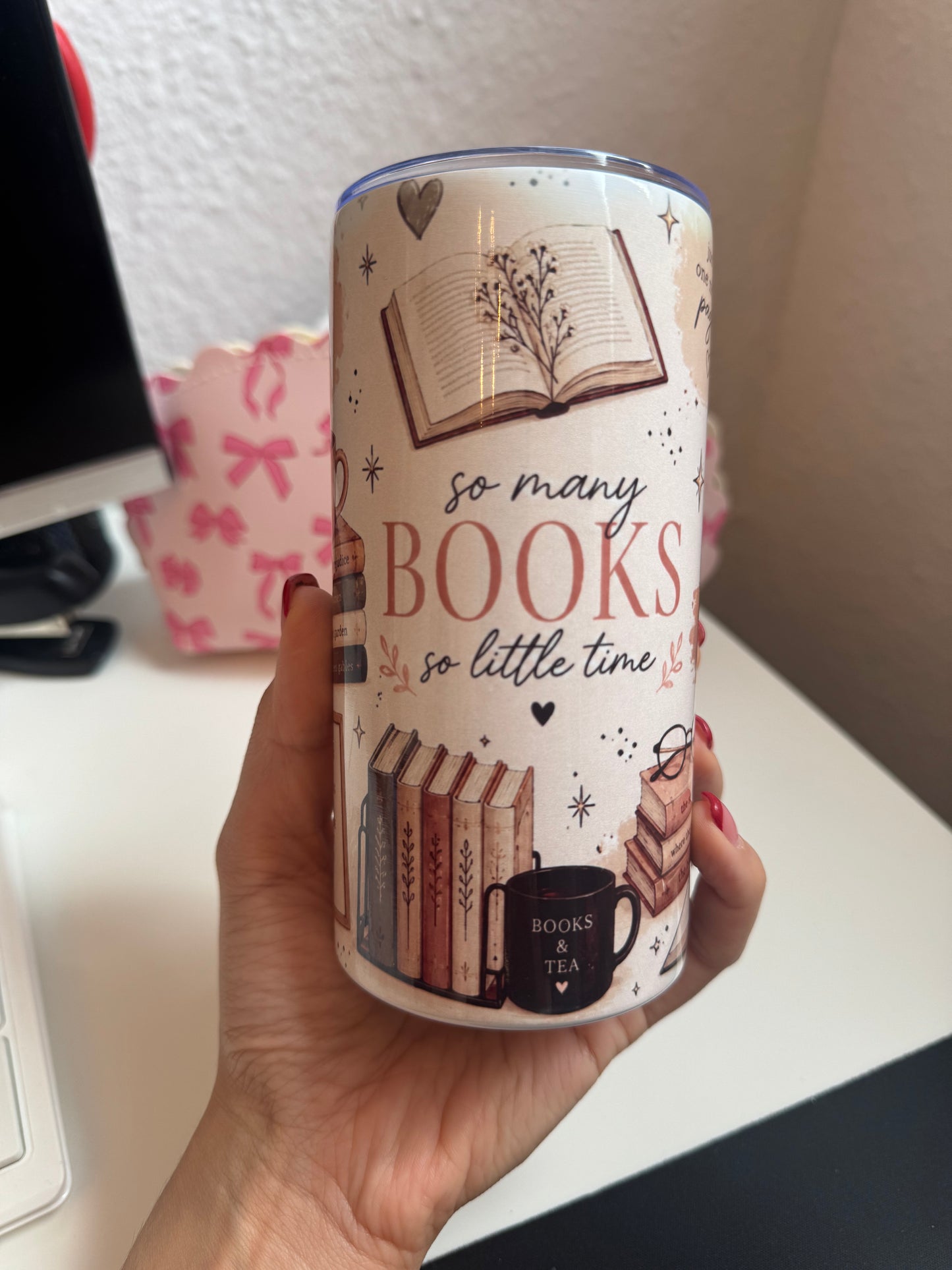 Thermobecher “So Many Books, So Little Time” – 12 oz