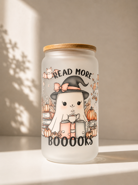 Trinkglas „READ MORE BOOOOKS“