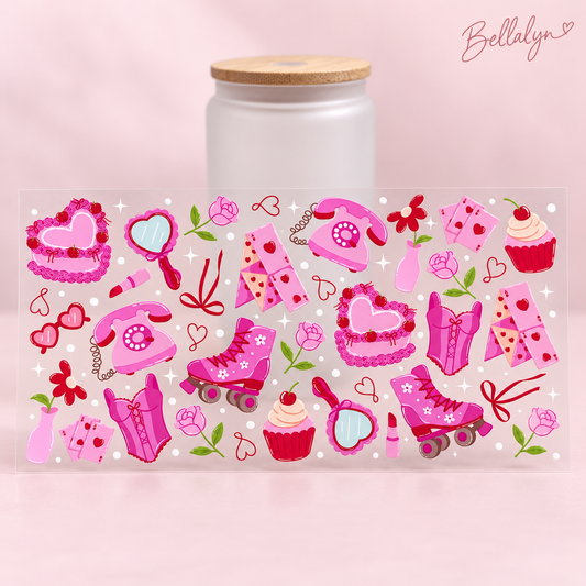 Trinkglas „Retro Pink Romance“