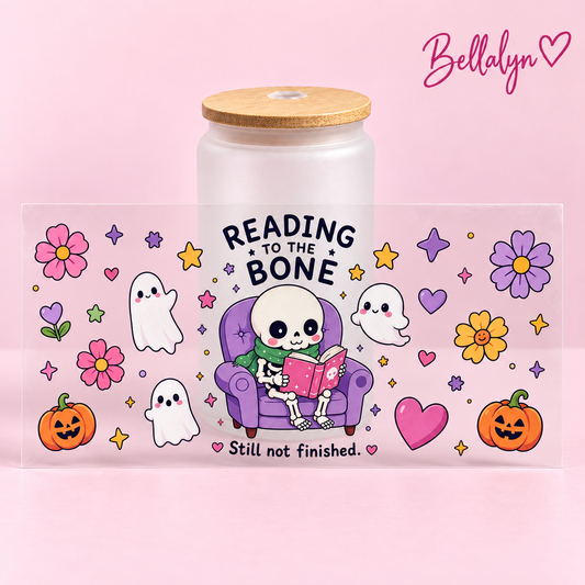 Trinkglas ,,Reading to the Bone“