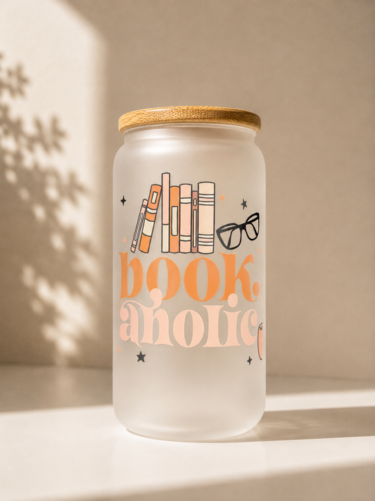 Trinkglas „book aholic“