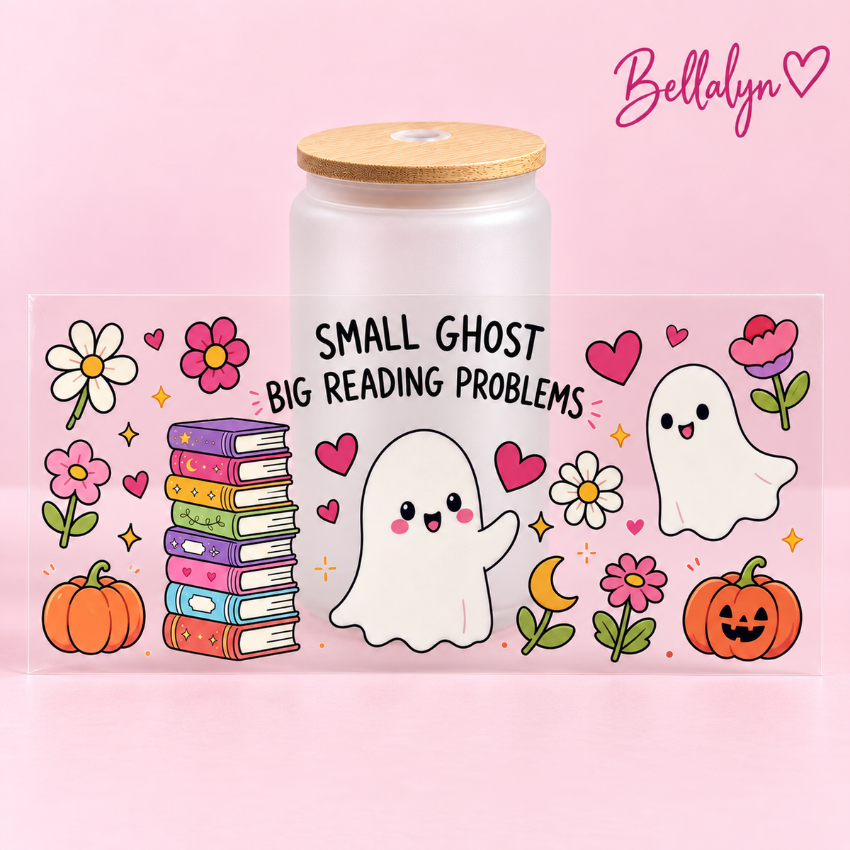 Trinkglas ,,Small Ghost, Big Reading Problems“