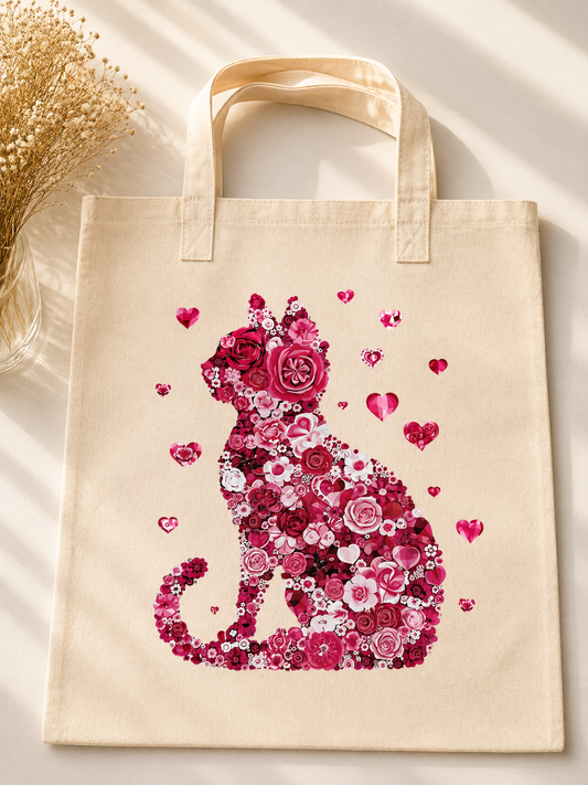 Stofftasche- Cat Flower