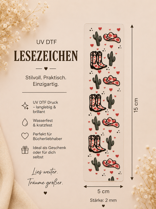🏜️🌵UV DTF Lesezeichen – Cowgirl Vibes