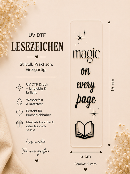 UV-DTF Lesezeichen-,,Magic on every Page“