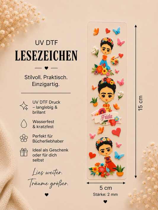 🌸 🌺UV DTF Lesezeichen –,, Frida“